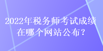 2022年税务师考试成绩在哪个网站公布？