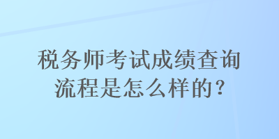 税务师考试成绩查询流程是怎么样的？