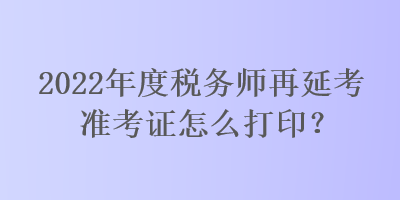 2022年度税务师再延考准考证怎么打印？