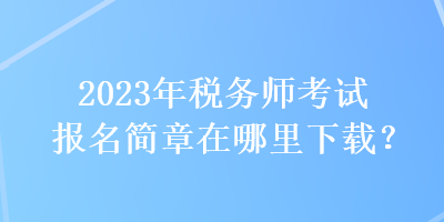 2023年税务师考试报名简章在哪里下载？