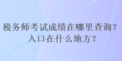 税务师考试成绩在哪里查询？入口在什么地方？