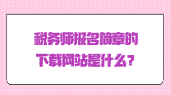 税务师报名简章的下载网站是什么？