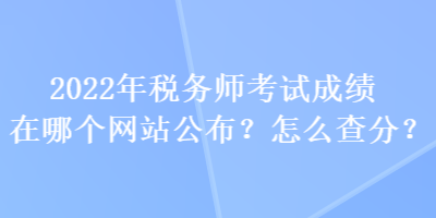 2022年税务师考试成绩在哪个网站公布？怎么查分？