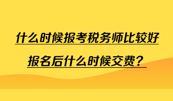 什么时候报考税务师比较好报名后什么时候交费？