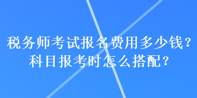 税务师考试报名费用多少钱？科目报考时怎么搭配？