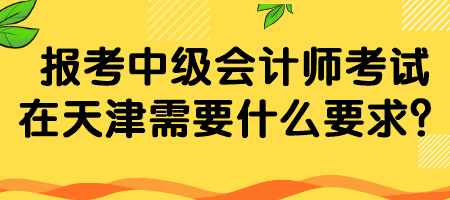 报考中级会计师考试在天津需要什么要求？