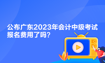 公布广东2023年会计中级考试报名费用了吗？