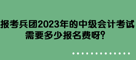 报考兵团2023年的中级会计考试需要多少报名费呀？