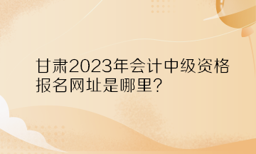 甘肃2023年会计中级资格报名网址是哪里？