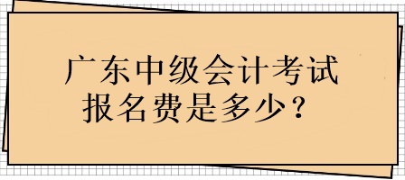 广东中级会计考试报名费用是多少？