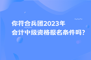 你符合兵团2023年会计中级资格报名条件吗？