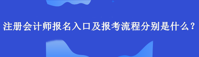 注册会计师报名入口及报考流程分别是什么？