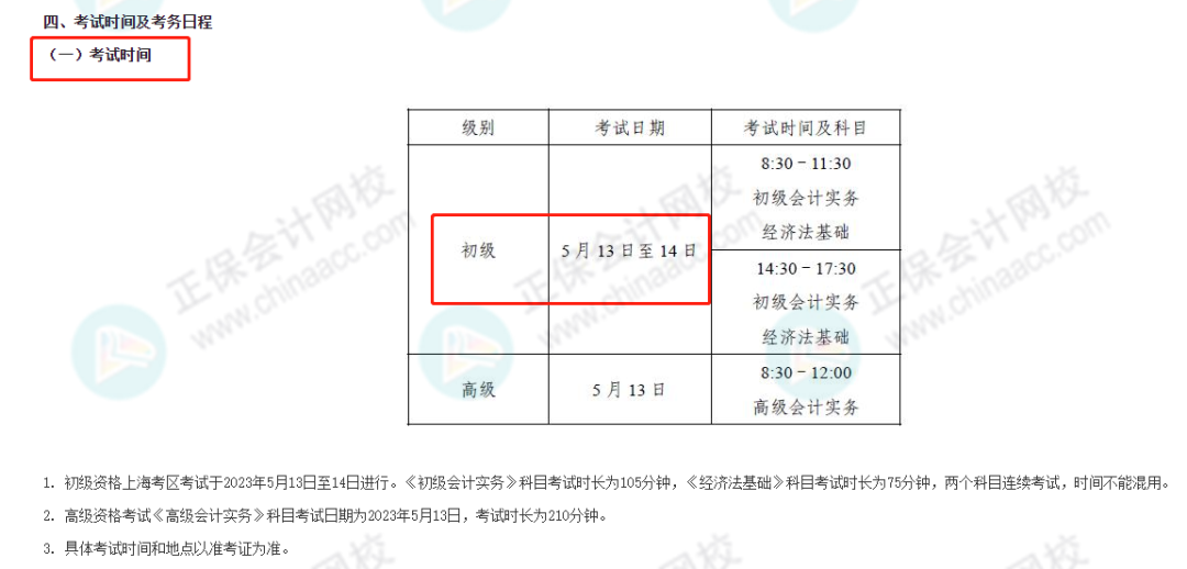 2023年初级考试时间缩短 ，仅有2天！