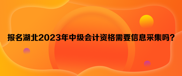 报名湖北2023年中级会计资格需要信息采集吗？