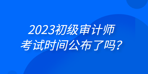 2023年初级审计师考试时间公布了吗