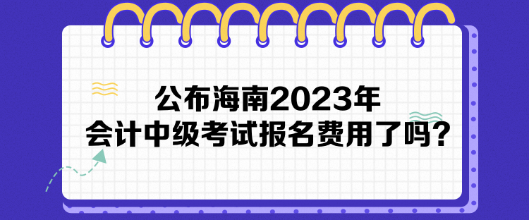 公布海南2023年会计中级考试报名费用了吗？