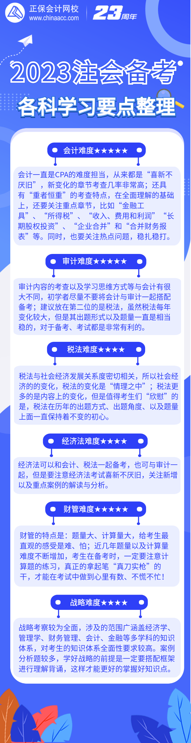 报名倒计时！2023年注会6科备考要点已整理！速来报道学习>