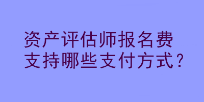 资产评估师报名费支持哪些支付方式？