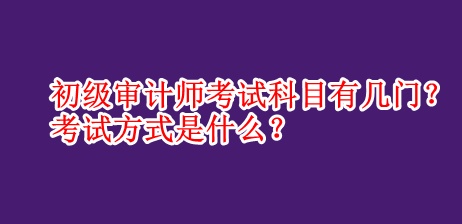 初级审计师考试科目有几门？考试方式是什么？