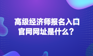 高级经济师报名入口官网网址是什么？