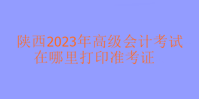 陕西2023年高会考试在哪里打印准考证？