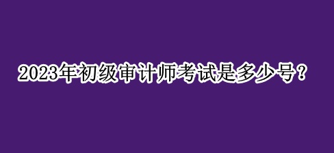 2023年初级审计师考试是多少号？