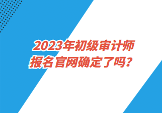 2023年初级审计师报名官网确定了吗？