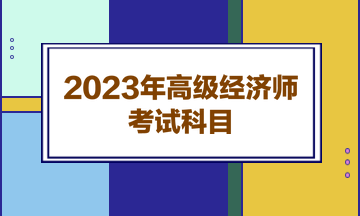 2023年高级经济师考试科目