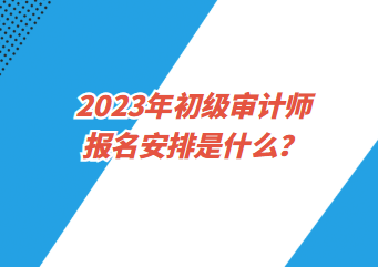 2023年初级审计师报名安排是什么？