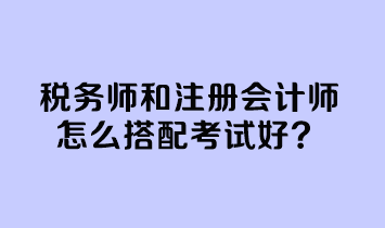 税务师和注册会计师怎么搭配考试好？