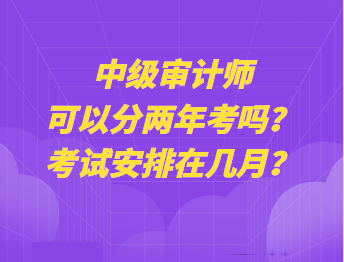 中级审计师可以分两年考吗？考试安排在几月？