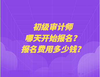 初级审计师哪天开始报名？报名费用多少钱？