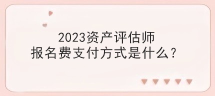 2023资产评估师报名费支付方式是什么？