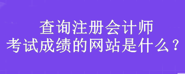 查询注册会计师考试成绩的网站是什么？