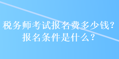 税务师考试报名费多少钱？报名条件是什么？