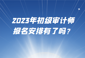 2023年初级审计师报名安排有了吗？