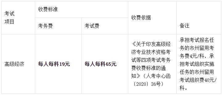 吉林2023高级经济师收费标准