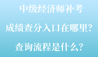 中级经济师补考成绩查分入口在哪里？查询流程是什么？