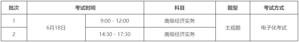 广东高级经济师考试时间