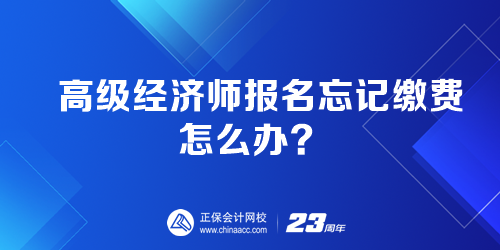 高级经济师报名忘记缴费怎么办？能补交吗？