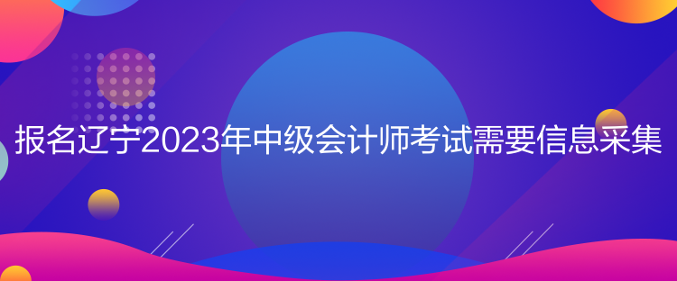 报名辽宁2023年中级会计师考试需要信息采集