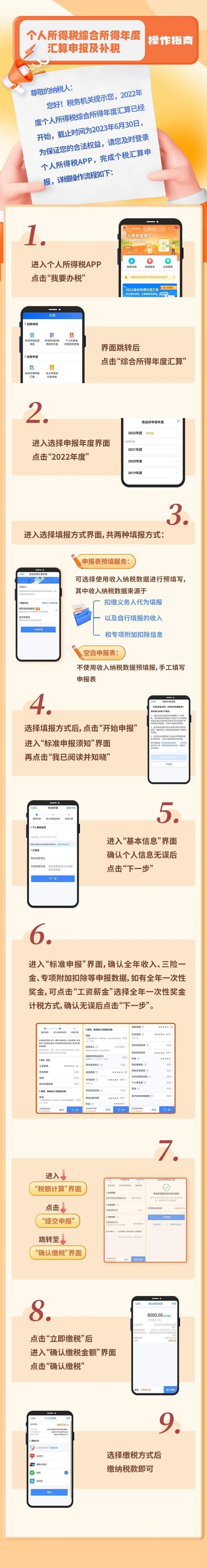 个人所得税综合所得年度汇算申报及补税操作指南