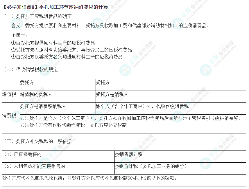 2023年注会《税法》基础阶段必学知识点