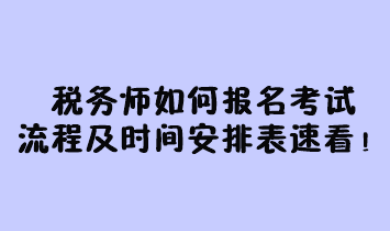 税务师如何报名考试流程及时间安排表