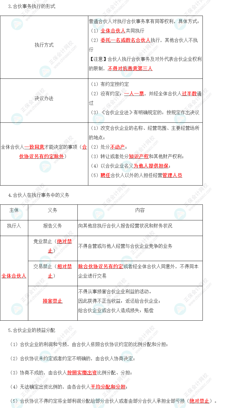 2023年注会《经济法》第5章高频考点1：普通合伙企业的设立、财产与事务执行