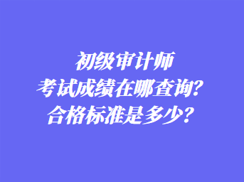 初级审计师考试成绩在哪查询？合格标准是多少？