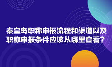 秦皇岛职称申报流程和渠道以及职称申报条件应该从哪里查看？