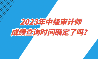 2023年中级审计师成绩查询时间确定了吗？