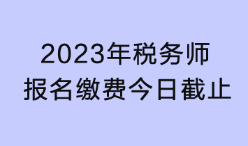 2023年税务师考试报名缴费今日截止