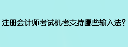 注册会计师考试机考支持哪些输入法？